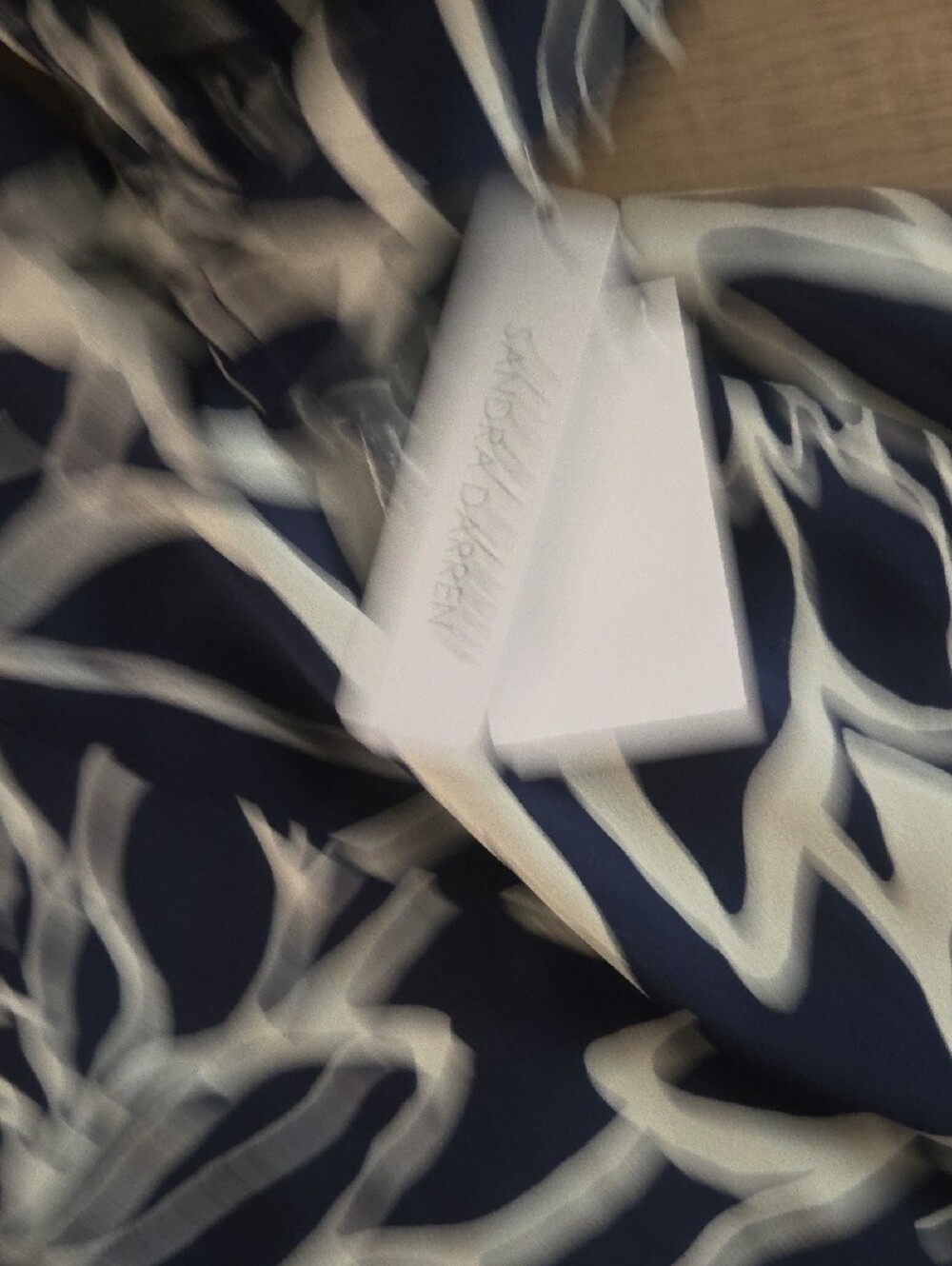 Sandra Darren Navy & Cream Floral Midi Wrap Dress - Picture 5 of 5